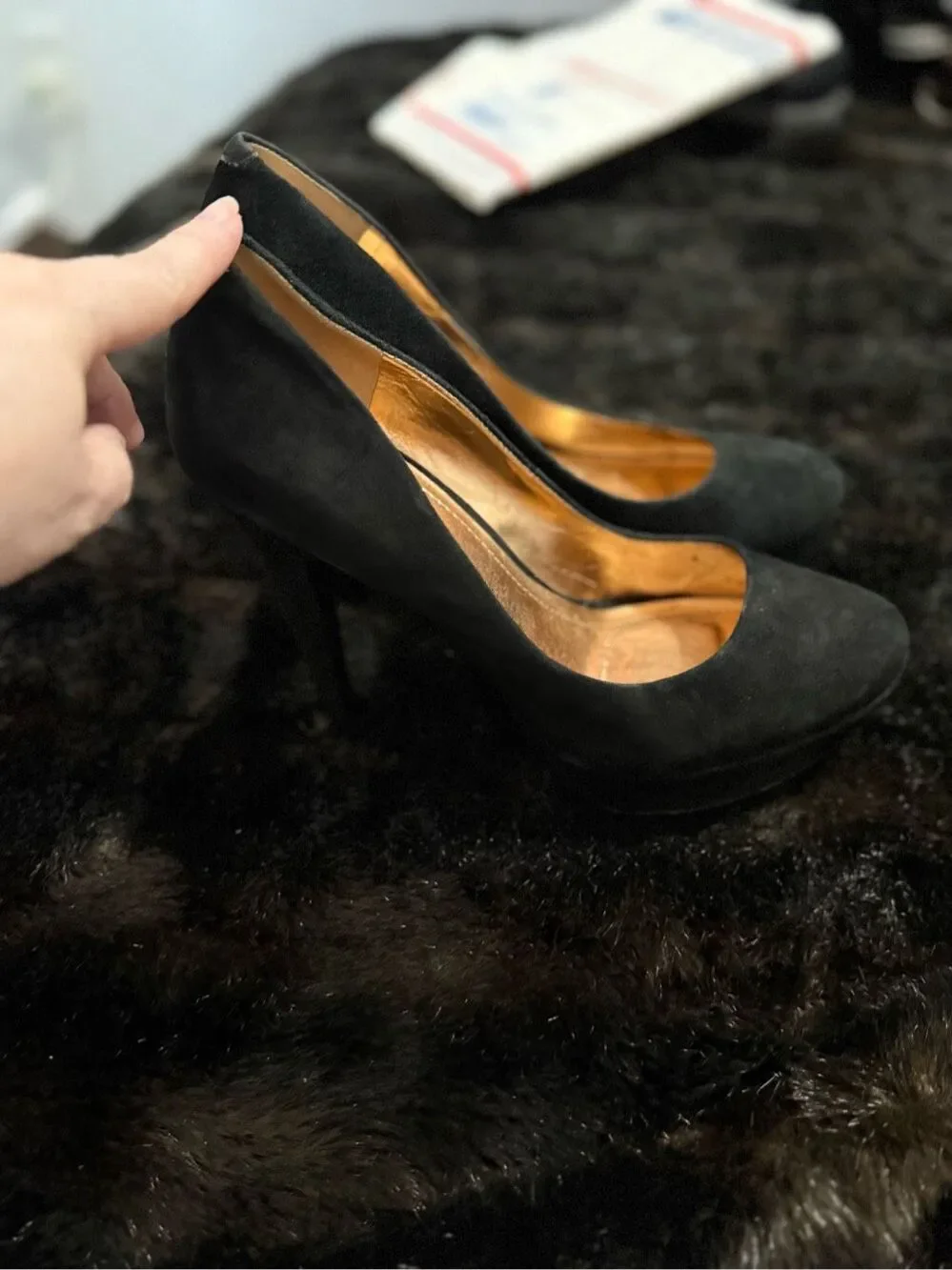 BCBG  Generation Womens  Suede Shoes Size 10 B Black Platform Heels